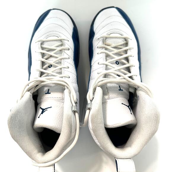 Nike Air Jordan 12 Retro BG White French Blue Metallic Silver Size 6Y - Picture 8 of 13